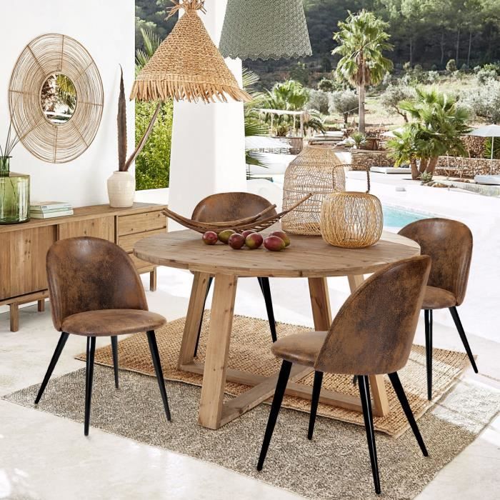 Chaise Cuisine Lot De 4 Lot De 4 Chaises De Salle U00e0 Manger Scandinave Fauteuil Salon Salon Pied Chaise Marron Vintage