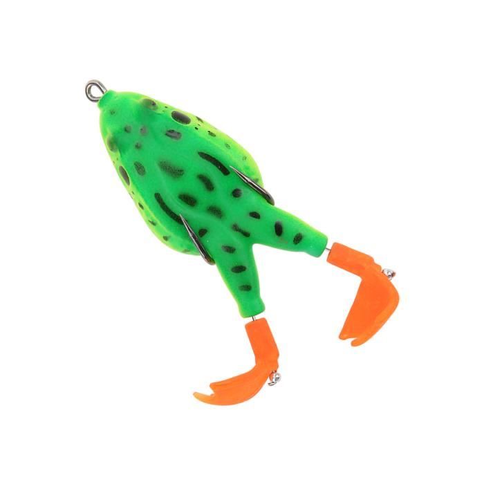 Leurre Grenouille Topwater Pour Pêche - Appât Réaliste Avec Double Queue, Hameçon Anti-décrochage - Brochet, Perche, Truite