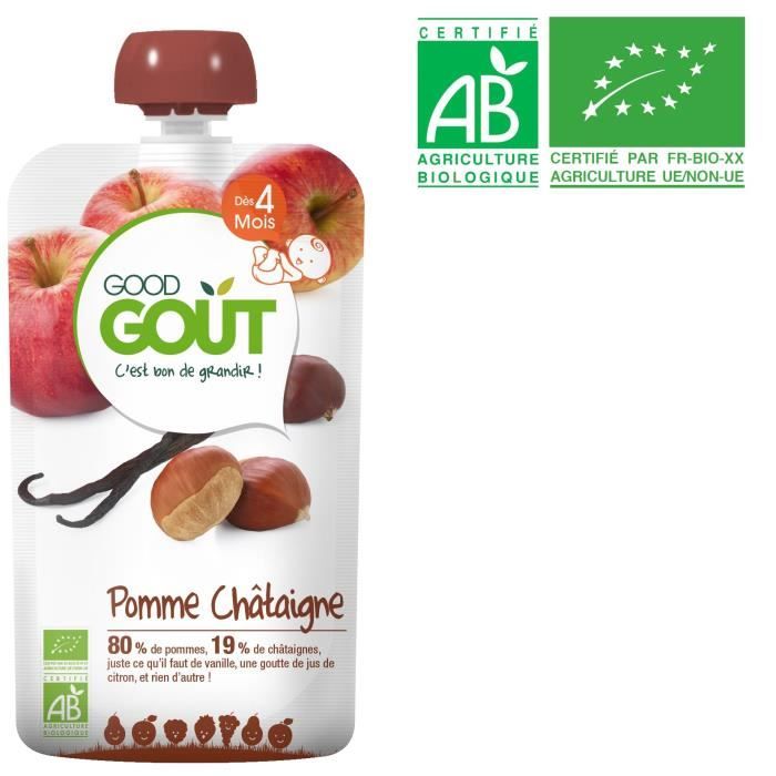 Good Goût Gourde de Fruits BIO Pomme Coing - 120g - Pharmacie en ligne