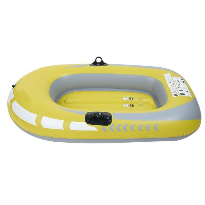Bateau Gonflable BOROCO 1 Personne – Kayak Jaune PVC 109x87x66 Cm, Charge Max 55 Kg, Idéal Pêche, Loisirs Lac Et Rivière Pour Adulte & Enfant