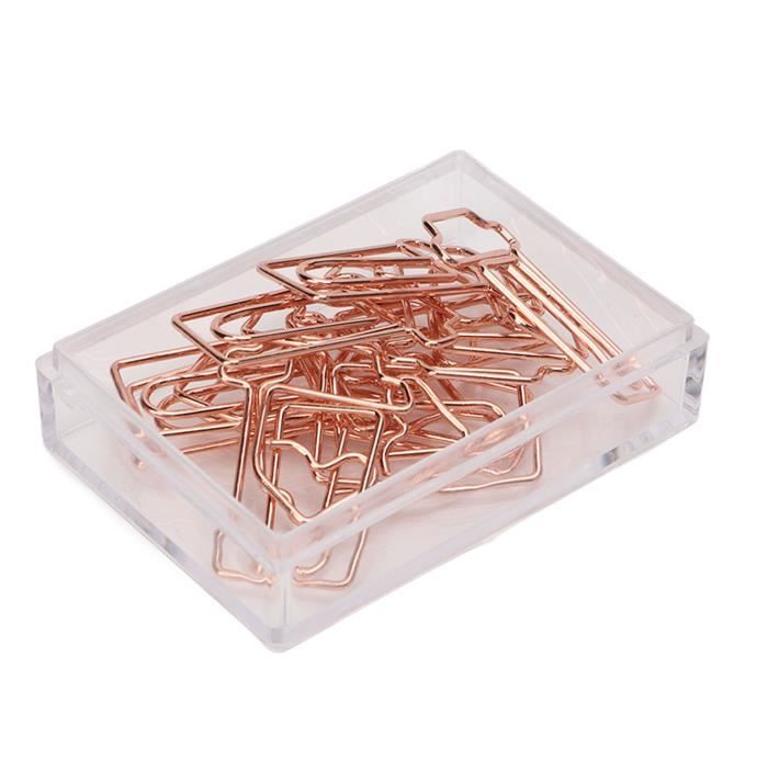 Distributeur Trombones Magnétique Or Rose Avec 100 Trombones - Organiseur Bureau