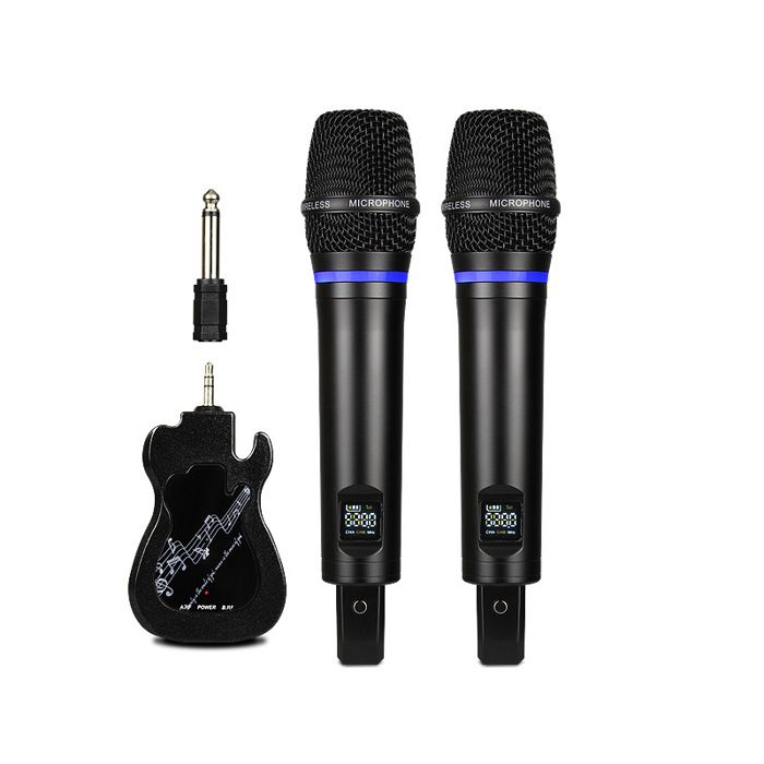 INF Pack de 2 microphones sans fil Bluetooth Reverb Le noir