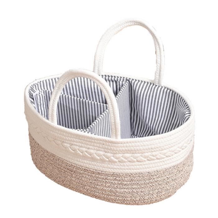 Panier A Couches Pour Bebe 3 Compartiments Avec Separateur Amovible Marron Cdiscount Maison