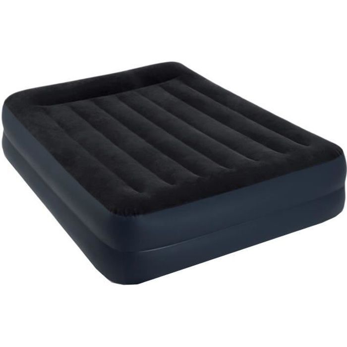 INTEX Matelas gonflable Airlock 1 place avec pompe à pied intégrée