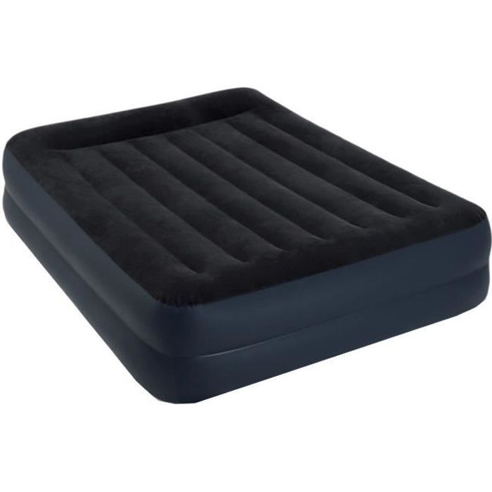 INTEX Matelas REST BED FIBER TECH 152x203 cm - Gonflable - Fermeté réglable  - 42 cm - Électrique - 2 personnes - Cdiscount Maison