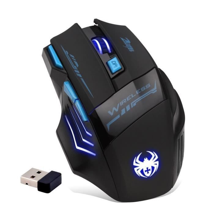 Souris Gaming – Professional – 2400 DPI – 7 Boutons – Sans fil – Optique