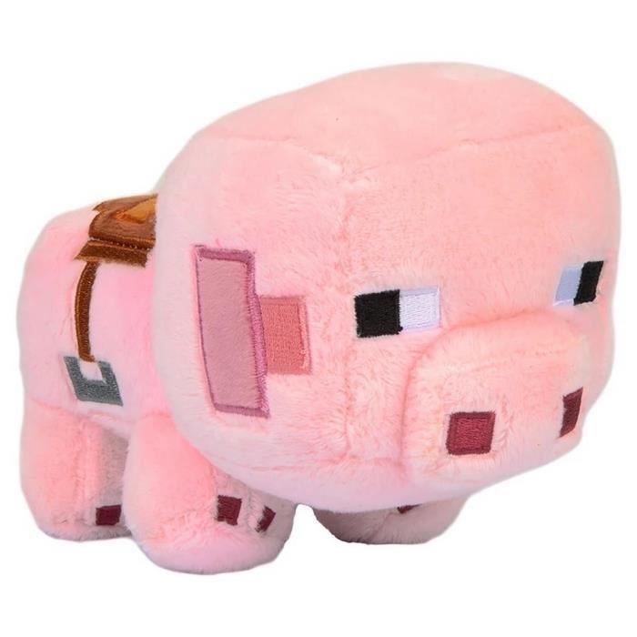 Peluche Minecraft Happy Explorer Saddled Pig Achat Vente Peluche Cdiscount Son adorable y cuadrados, como todo ser que habita en el mundo de minecraft. cdiscount com
