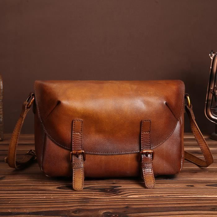 Sac Bandouli re en cuir v ritable sup rieur Besace sac reporter