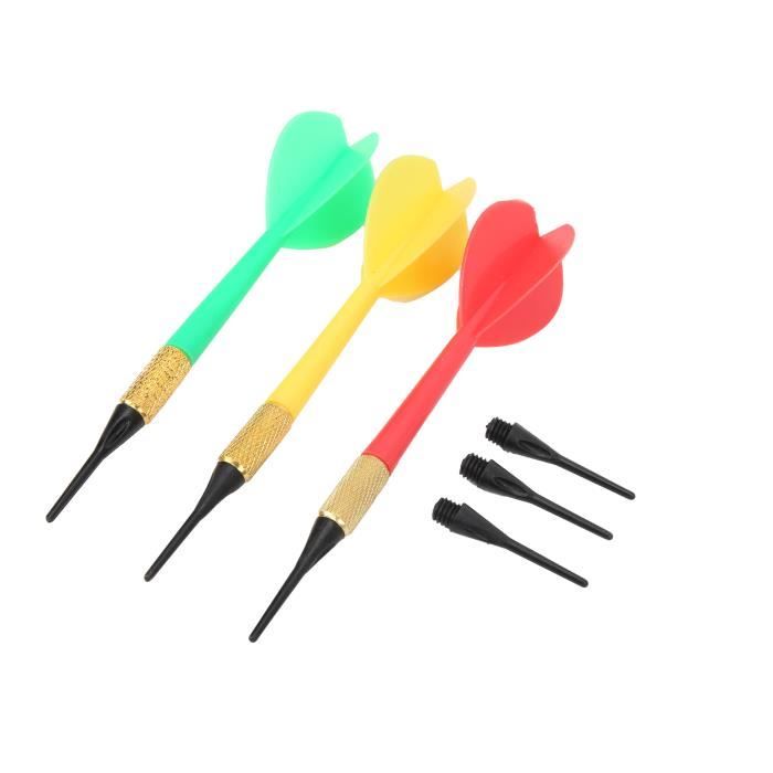 Bbtcxjs Lot de 24 ailettes de fléchettes intégrées avec tige, système de vols et de tiges intégrés, accessoires de fléchettes, avec filetage 2BA, accessoires de fléchettes professionnels (8 couleurs