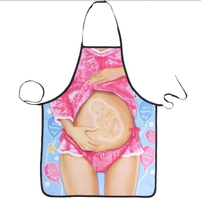 tablier de cuisine humoristique femme enceinte bebe ventre grossesse 222 cdiscount maison