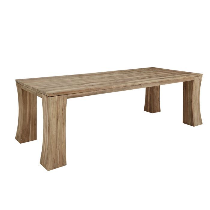 Table à manger 200x100cm - Bois recyclé de teck brut - Design rustique - BASSANO 107