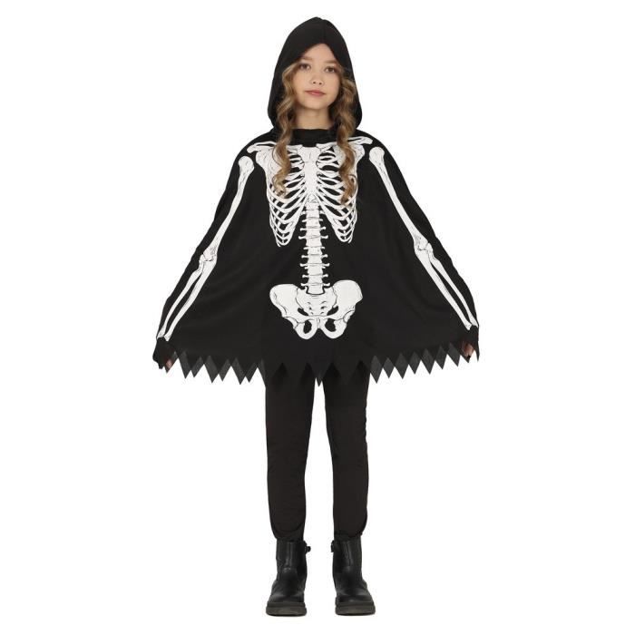 Déguisement enfant Halloween squelette combinaison et cagoule 7/10ans