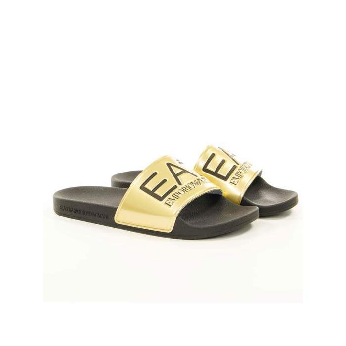 Sandale Homme EA7 Emporio Armani SLIPPER VISIBILITY Or Synthetique A elastique
