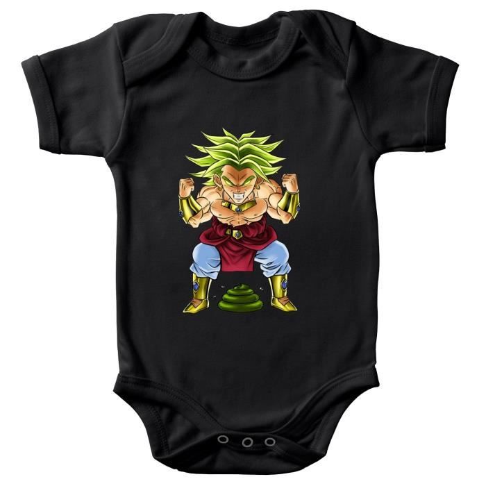 Body Bebe Manches Courtes Noir Parodie Dragon Ball Z Dbz Broly Le Guerrier Millenaire Super Caca Vol 3 Le Caca Noir Cdiscount Pret A Porter