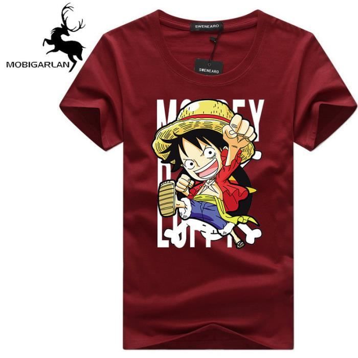 T shirt Homme de Marque Luxe ONE PIECE Luffy imprim tee shirt