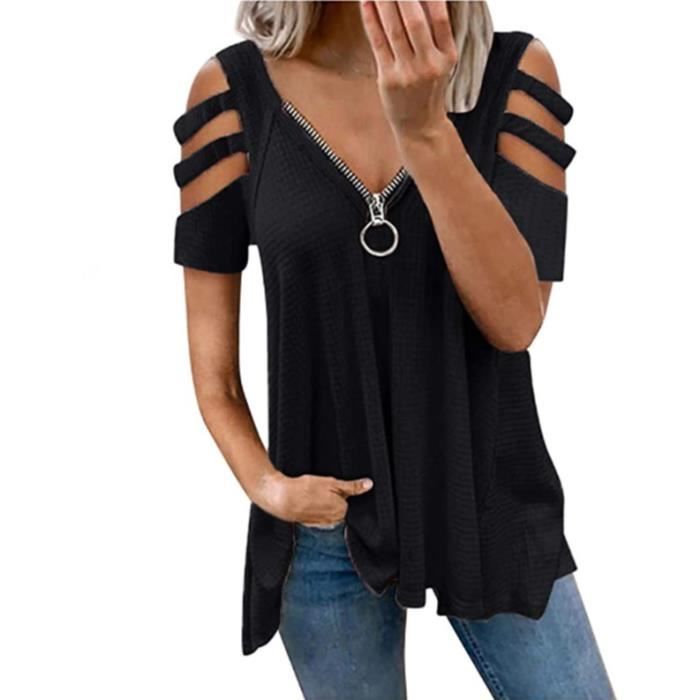 T Shirt Femme paule D nud e Grande Taille Blouse Haut en t Sexy