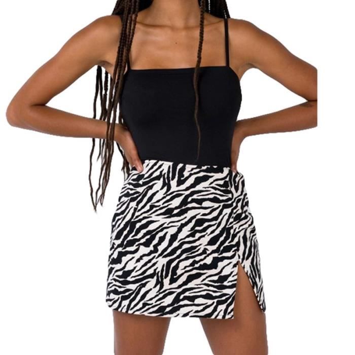 Jupe Femmes Taille haute Imprime leopard zebre peau de serpent Type B Blanc Cdiscount Pret a Porter