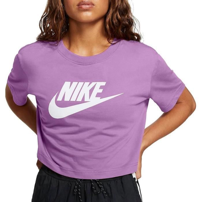 T Shirt Violet Femme Nike Crop Top Icon Futura Purple Cdiscount