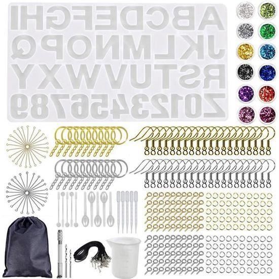 Kit Complet 127 Pièces Moules Silicone Résine + Outils – Fabrication Bijoux Pendentifs Bracelets