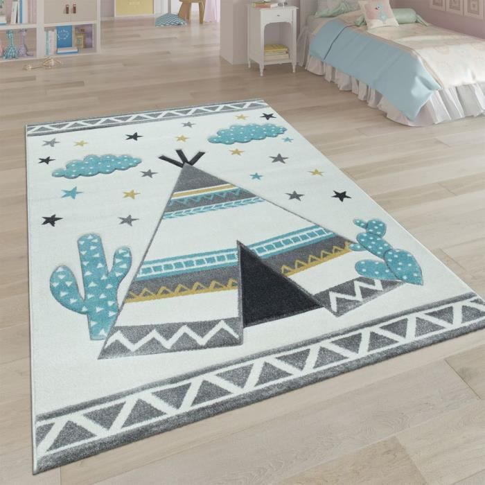 Tapis Enfant Chambre D Enfant Couleurs Pastel Tipi Motif 3d Beige 80x150 Cm Cdiscount Maison