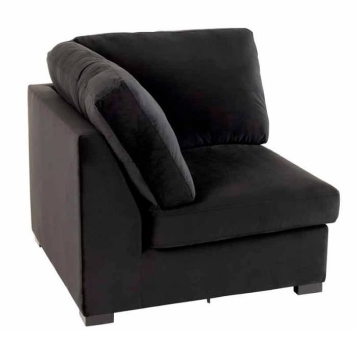 fauteuil design en velours "abosa" 108cm noir - paris prix