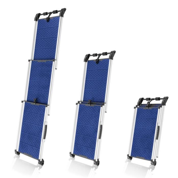 Rampe télescopique extensible pour grands chiens - Bleu