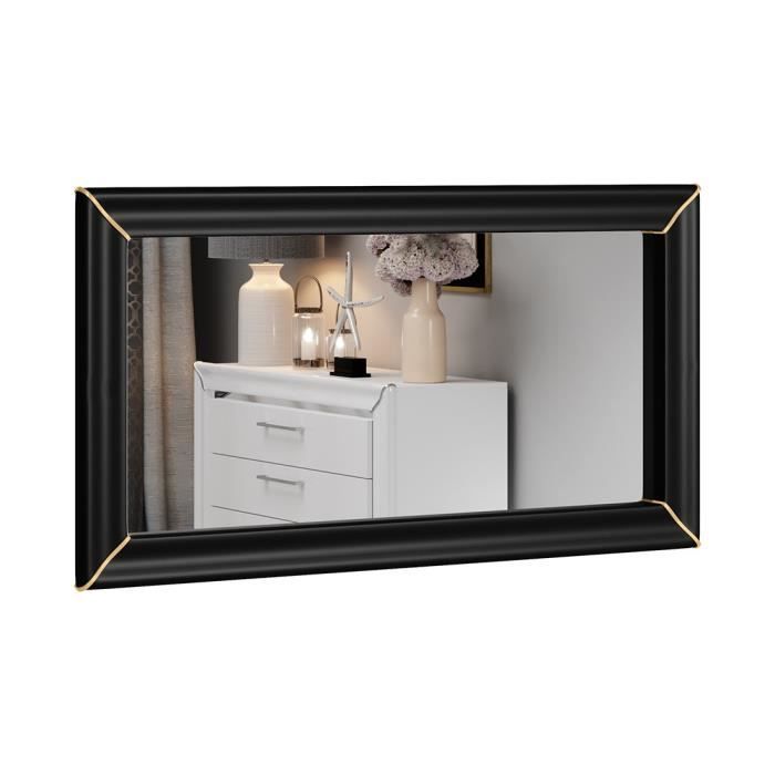 Grand miroir noir et doré collection DOHA. Accessoire idéal pour votre chambre ou salle à manger 64 Noir
