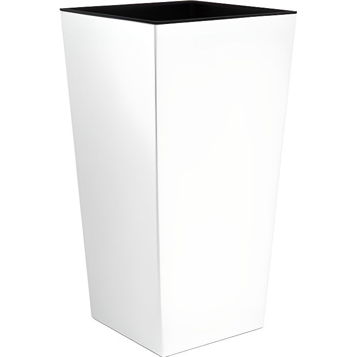 Zanvic Urbi 26,6 litres de plastique Fower Pot avec doublure intérieure 27 x 27 x 50 cm Blanc