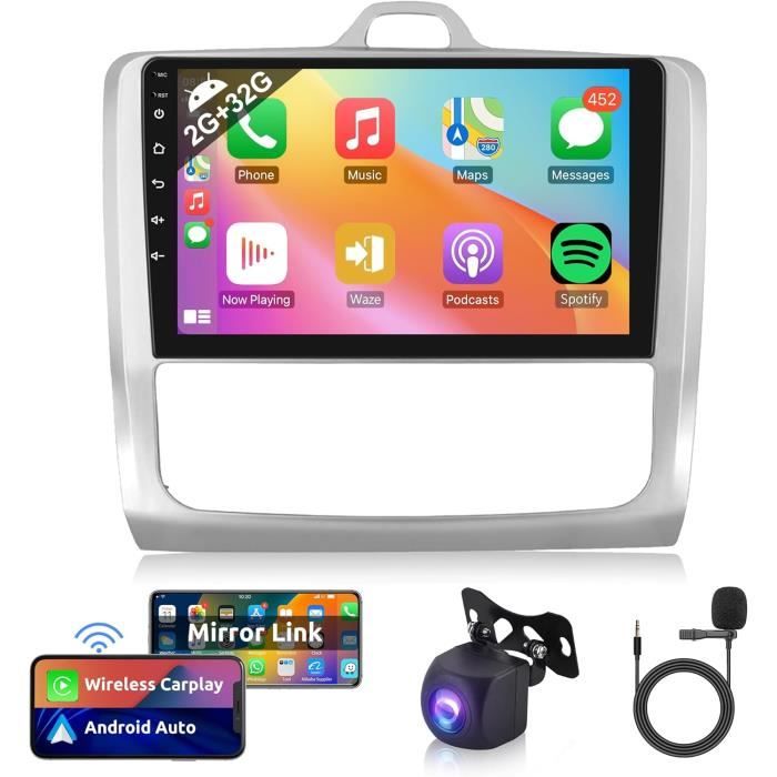 Autoradio Android 13 Per Ford Focus MK2/MK3 (2004-2011) - Schermo 9 Pollici Con Carplay Wireless E RetroCamera