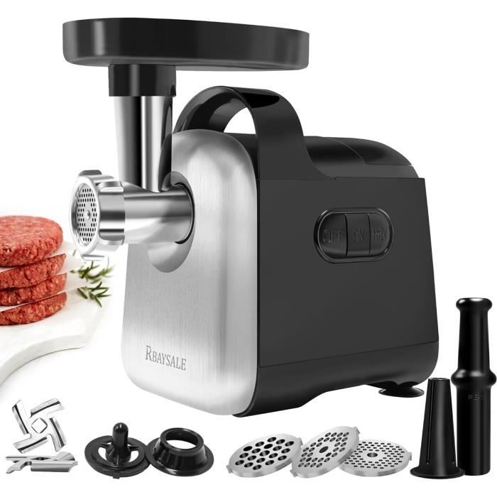 Hachoir à Viande électrique 1500W – Capacité 6,5L, 3 Vitesses, Pour Viande, Légumes, Fruits, Idéal Cuisine Maison