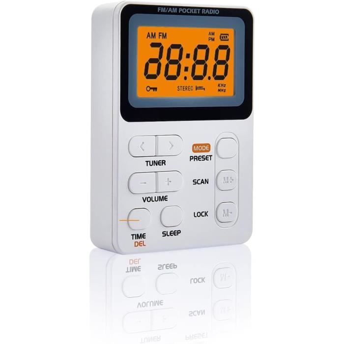 Poste Radio Portable Rechargeable, Radio FM AM SW,(Noir