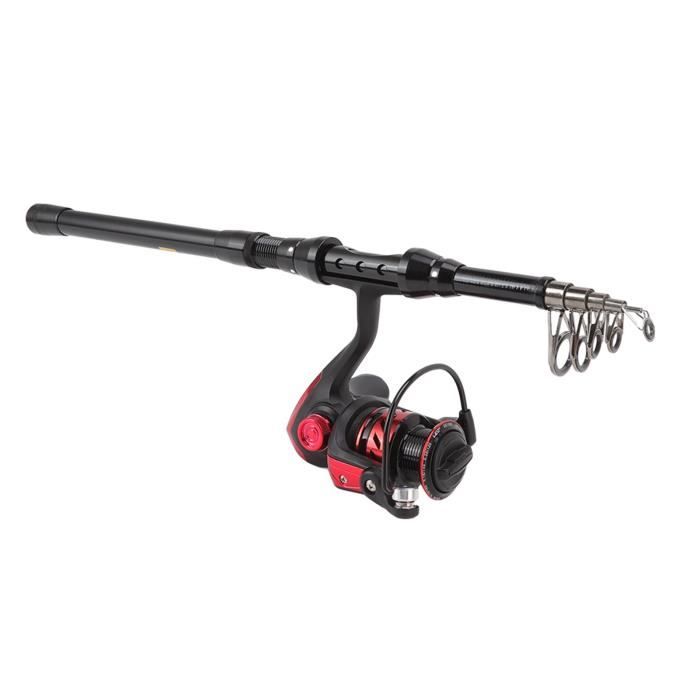 Canne à Pêche Télescopique Portable Et Moulinet Kit Complet Canne à