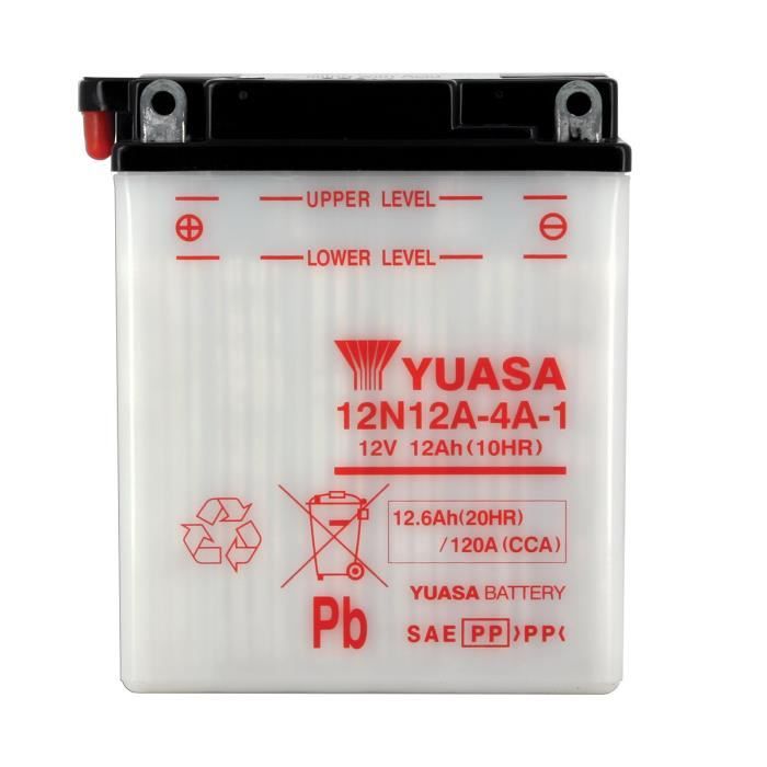 YUASA - Batterie Moto 12V Avec Entretien Sans Pack Acide 12N12A-4A-1