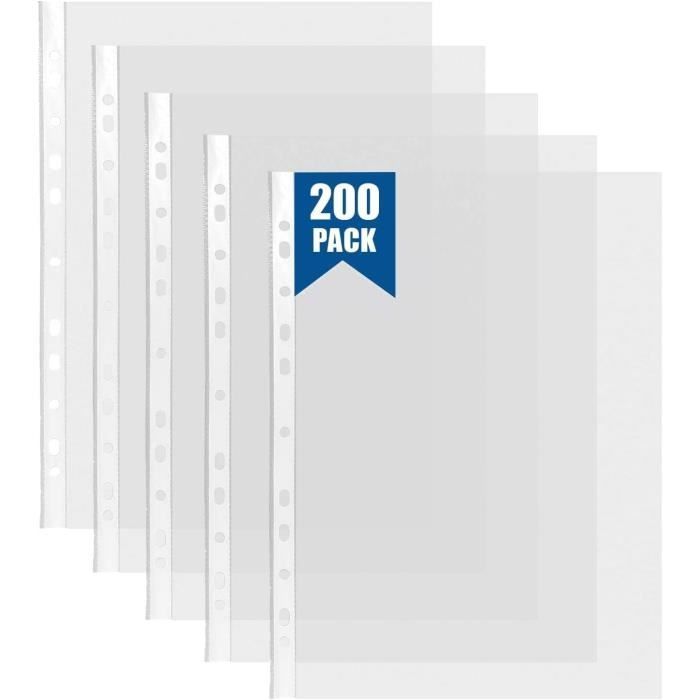 ESSELTE Boîte de 100 pochettes perforées A4 polypropylène lisse 11