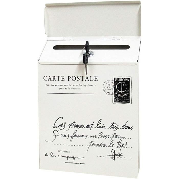 Valink Boîte Aux Lettres Vintage En Fer à Fixer Au Mur - Boîte Aux Lettres Postales - Boîte à Journaux Rétro - Étanche - Décoration De Jardin