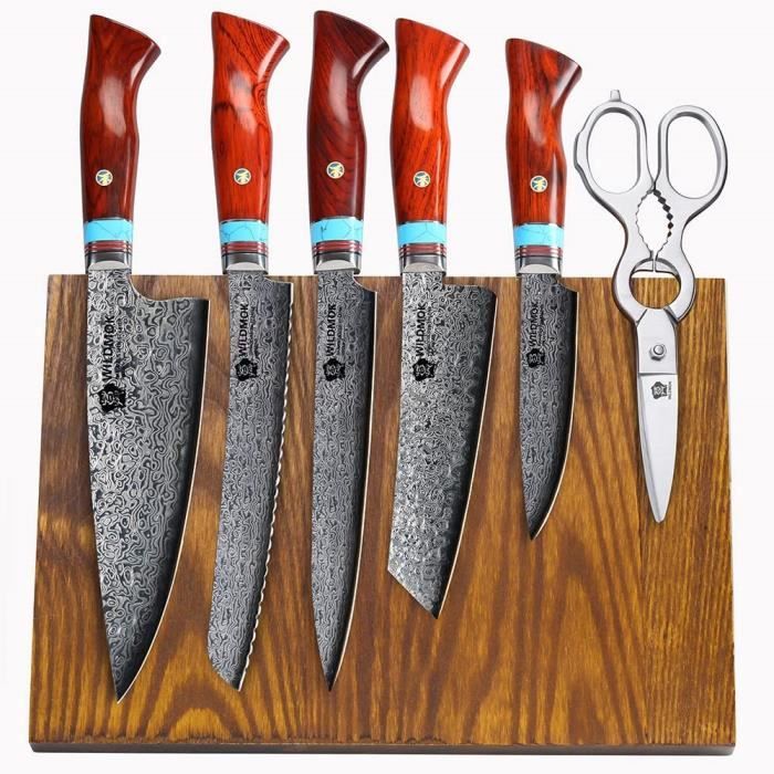 Aiguiseur De Couteaux Diamant WILDMOK - Tige Carbone 23cm, Grain 1200 - Pour Couteaux Céramique & Acier - 10