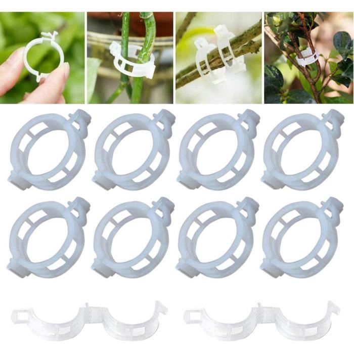 Lot De 100 Clips De Support Pour Filet Jardin - Pinces Réutilisables Tuyaux 16mm - Serre Et Bâche
