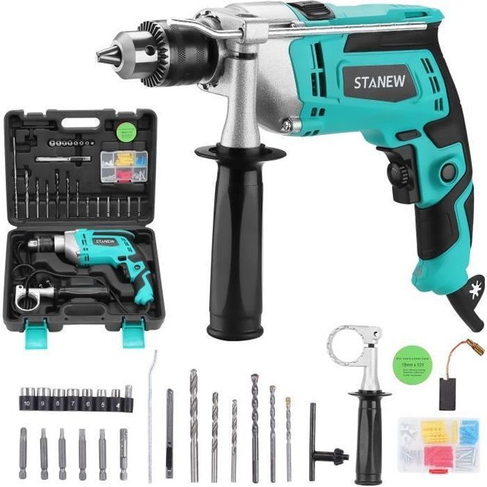 Perceuse à percussion filaire - STANEW - STANEW - 850 W - Mandrin 0–13 mm - Poignée rotative 360°