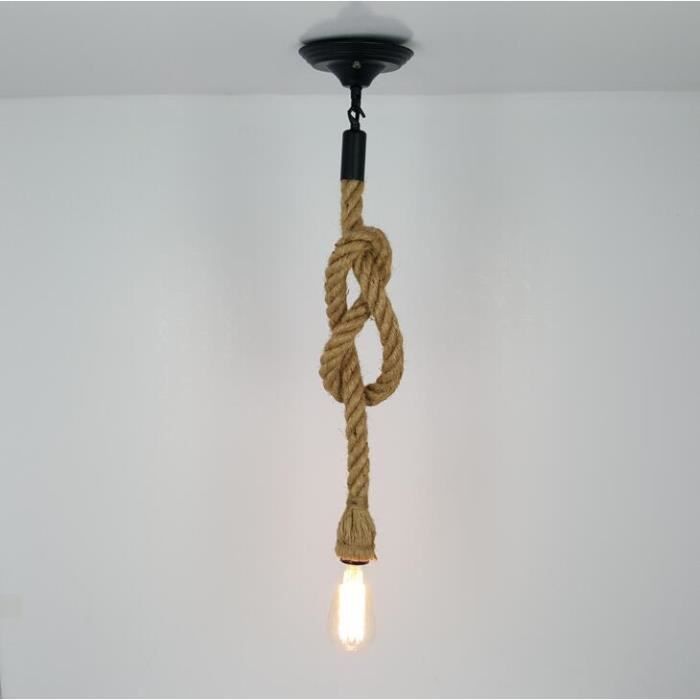 Stoex Suspension Luminaire Le Corde De Chanvre 1m Ampoule Non