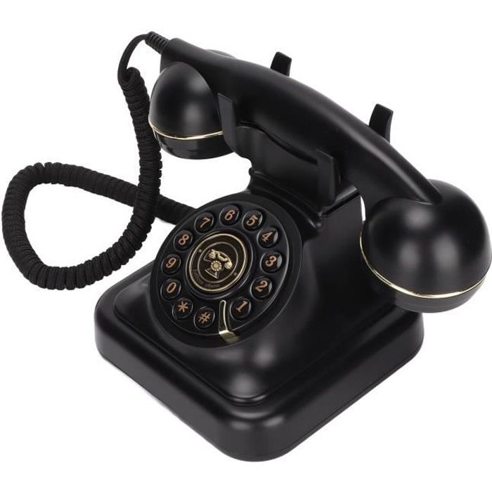 SURENHAP téléphone fixe européen rétro Téléphone fixe vintage Téléphone rétro européen à la mode élégant materiel calculatrice
