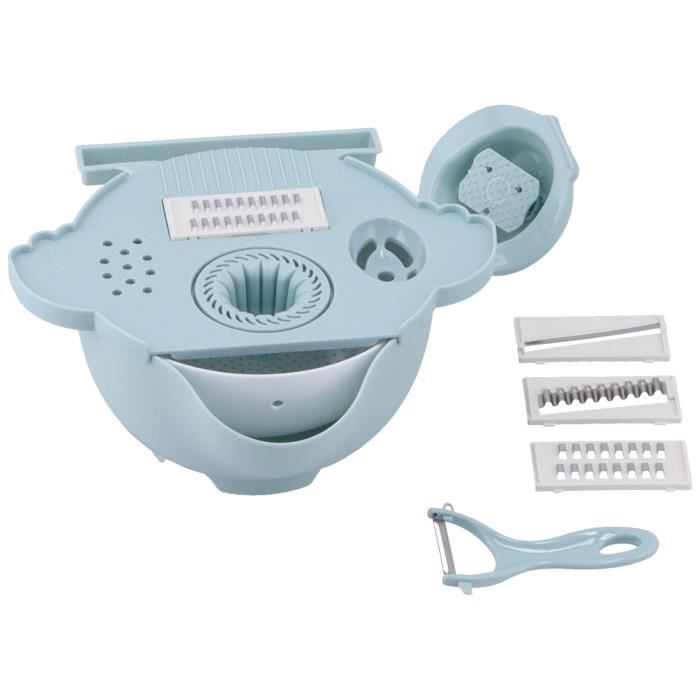 Tryslyn Mandoline Cuisine 16 En 1 Multifonction - Coupe-Légumes Pro Avec 5 Lames Acier Inox, Panier Égouttoir Et Protège-Mains