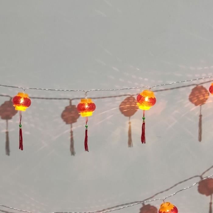 tbest guirlandes lanternes chinoises rouges à led étanche avec coque en pvc pour cour et jardin