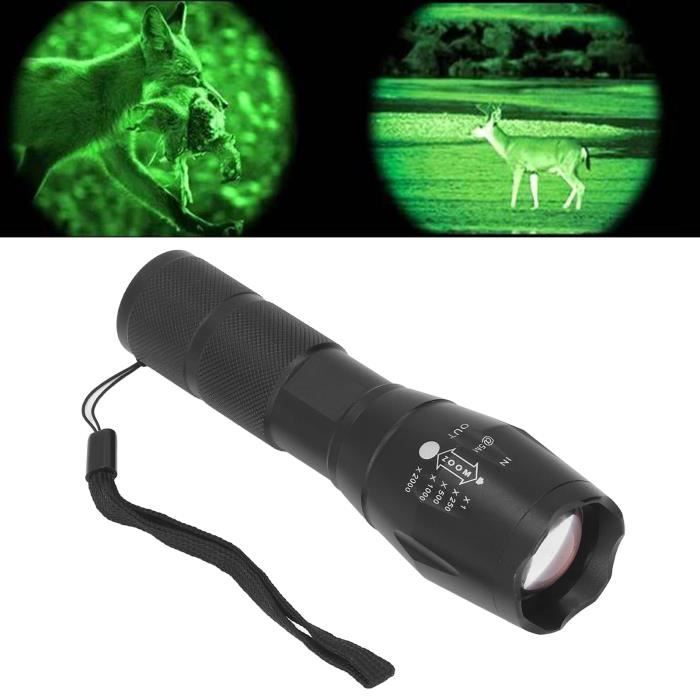 tbest petite lampe de poche lampe de poche rétractable à lumière verte, pour la chasse nocturne, étanche, avec outillage lampe