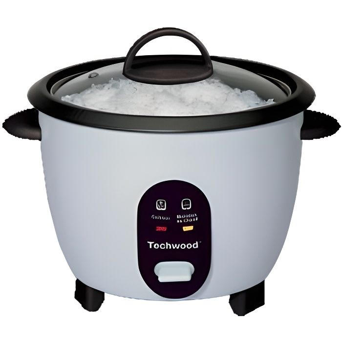 Cuiseur à riz TECHWOOD TCR 256 Cuve amovible antiadhérente couvercle en verre et poignées isolantes