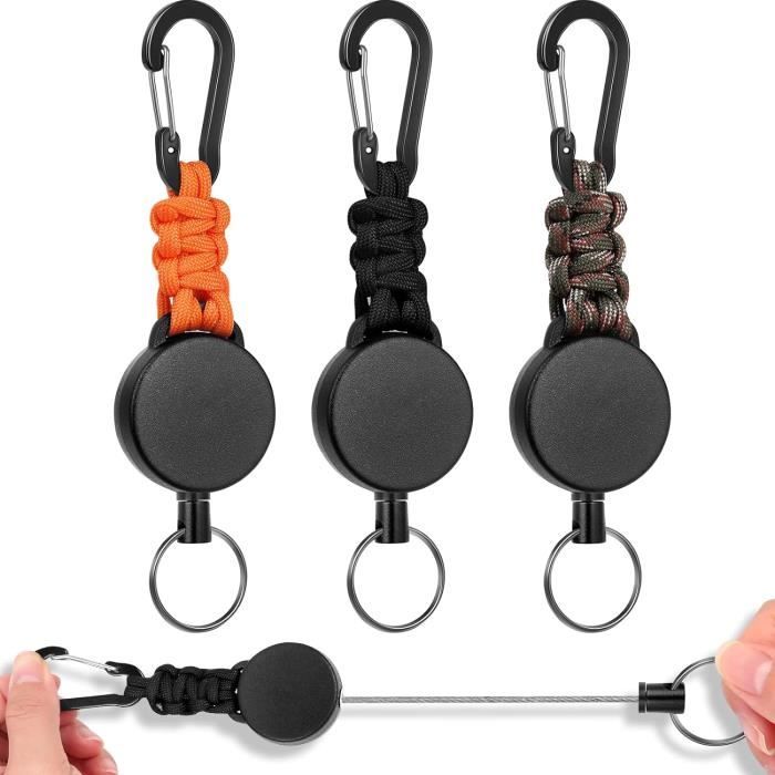 Lntyq 6 Pièces Porte Clef Retractable Mousqueton,cordon Rétractable