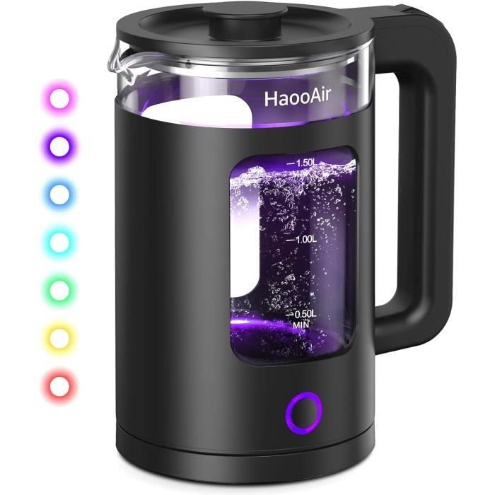 Bouilloire électrique BELLA 1,7L En Verre Avec LED - Chauffage Rapide 1500W, Arrêt Automatique, Filtre Amovible - 10