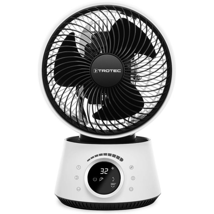 Ventilateur sur pied TROTEC Turbo ventilateur 360° TVE 100 - Blanc - 26W - 32 vitesses - Trotec
