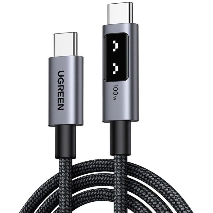UGREEN Uno Câble USB C vers USB C PD 20V Charge Rapide en Nylon Compatible avec MacBook iPad iPhone 17 Pro Max Air 16 Galaxy S25 Plus Ultra S24 S23 A55 A35 A15 Steam Deck PS5 Manette 1M