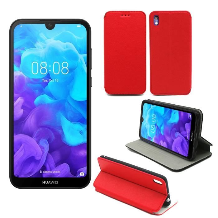 Etui coque Huawei Y5 2019 rouge Housse pochette