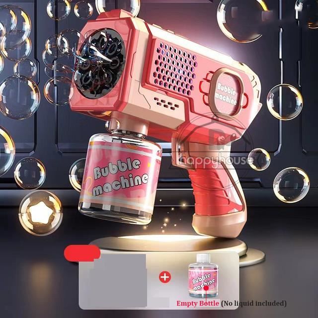 Machine à Bulles Château Rose – 10 000 Bulles/Min, Lumière LED, Souffleur Automatique Avec Solution, Jouet Anniversaire Enfant